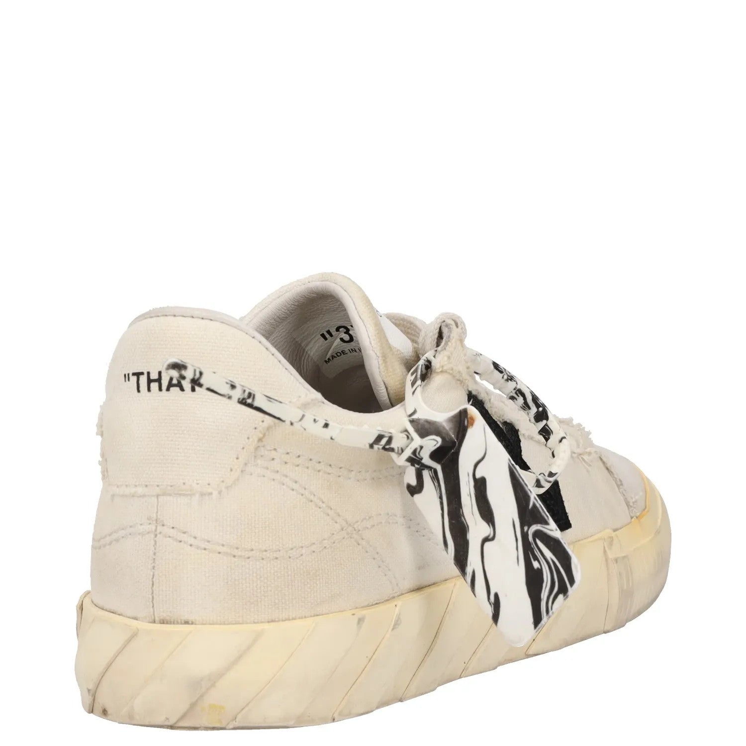 OFF-WHITE Womens Trainer White Synthetic Black Logo Low Top Lace Up UK 4 RRP 245 — View 6