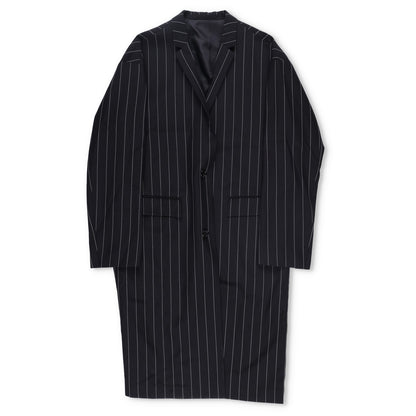 JUUN-J Unisex Striped Pinstripe Long Coat Wool Size 36 RRP1200 — View 4