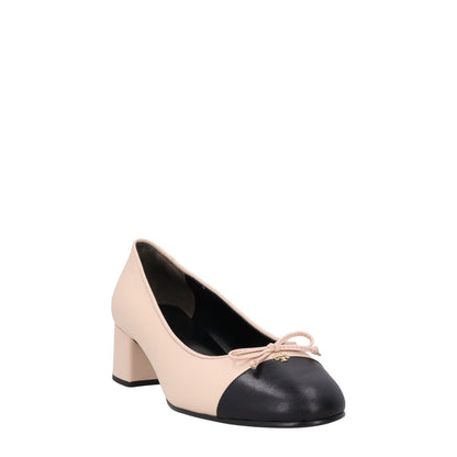 TORY BURCH Womens Bow Mid Block Heel Pink Leather On Shoes US 10 RRP 310 — View 2
