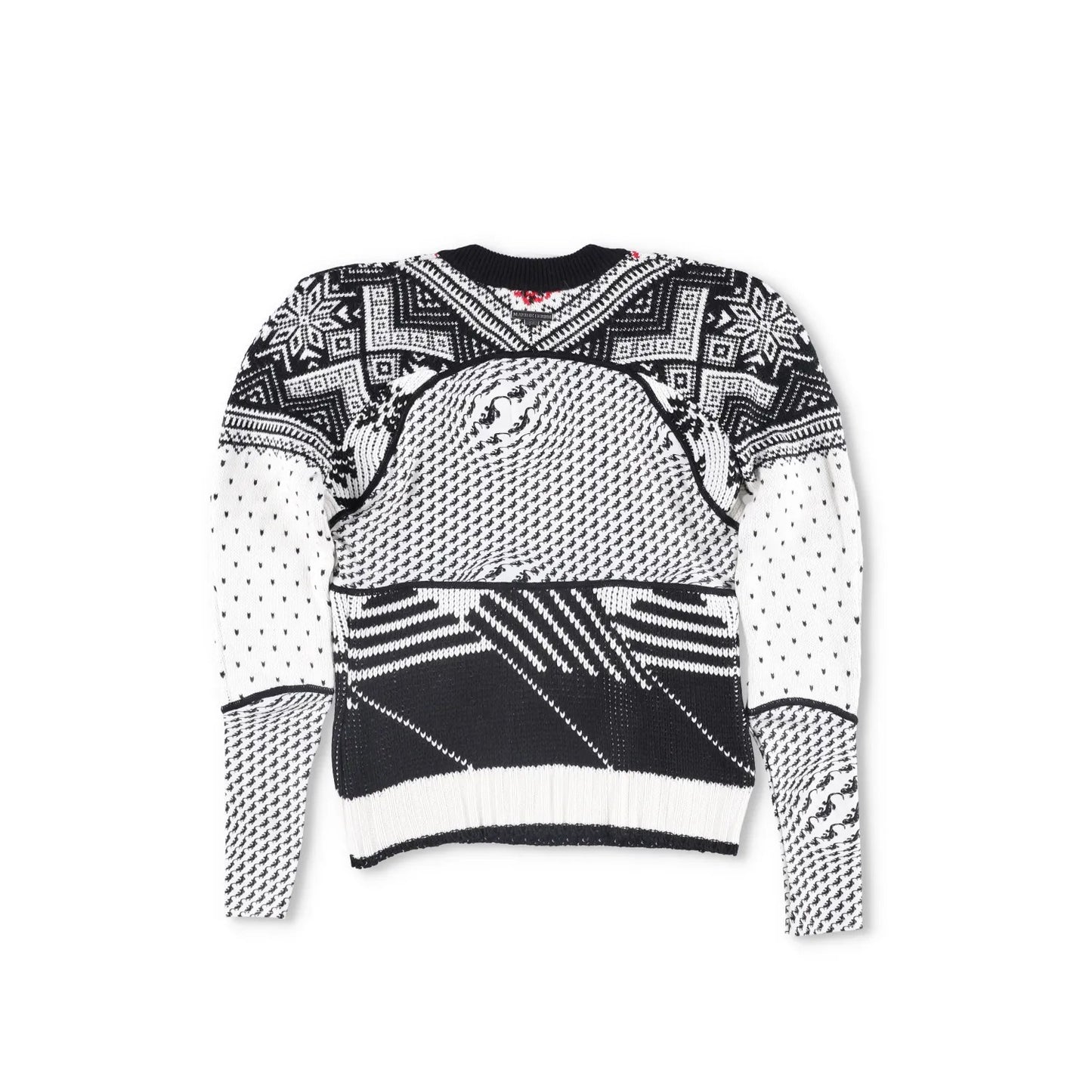 MARINE SERRE Womens Jumper Wool Grey White Black Knitted Crew Neck Size M RRP500 — View 6