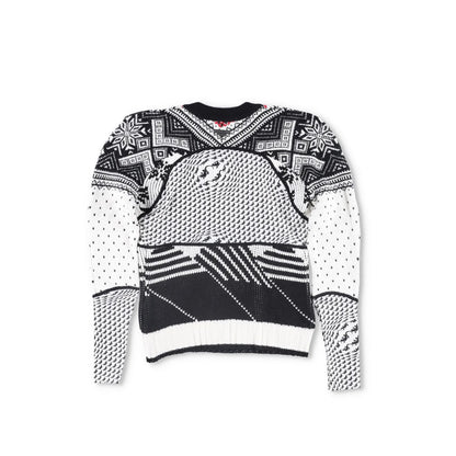 MARINE SERRE Womens Jumper Wool Grey White Black Knitted Crew Neck Size M RRP500 — View 6