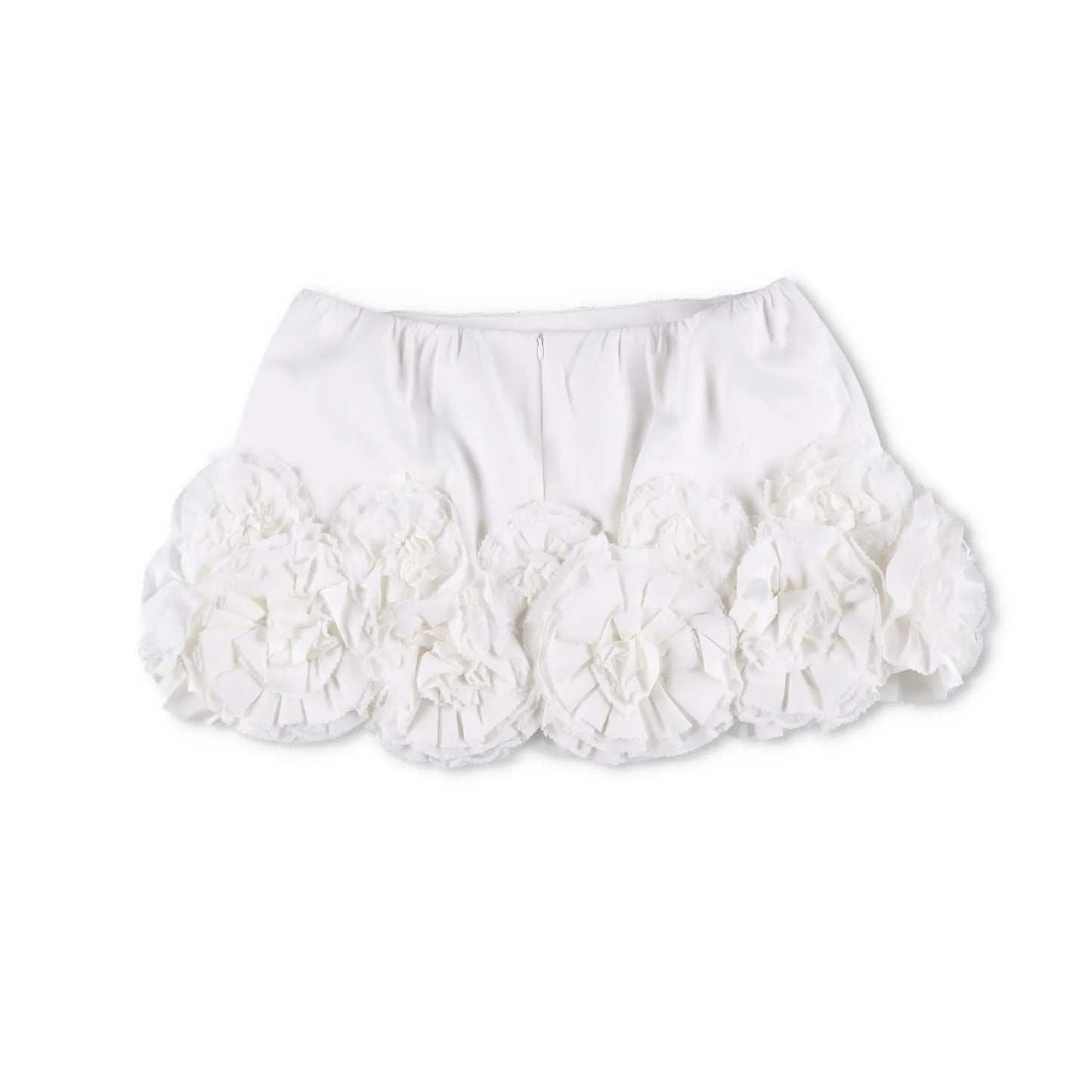 SHUSHU TONG Womens Floral Embellished Fluffy Mini Skirt White Size 12 RRP 510 — View 4