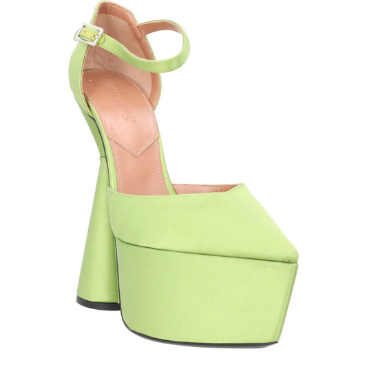 DACCORI Women Platform Heel Satin Leather Sandals Green Open Toe Size 41 RRP 950 — View 2