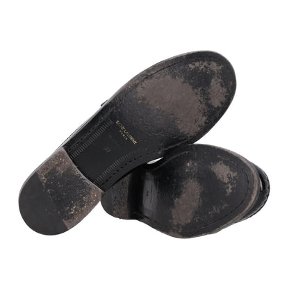 SAINT LAURENT Womens Loafers Black Patent Leather Tassel Flats UK 6 RRP 785 — View 8