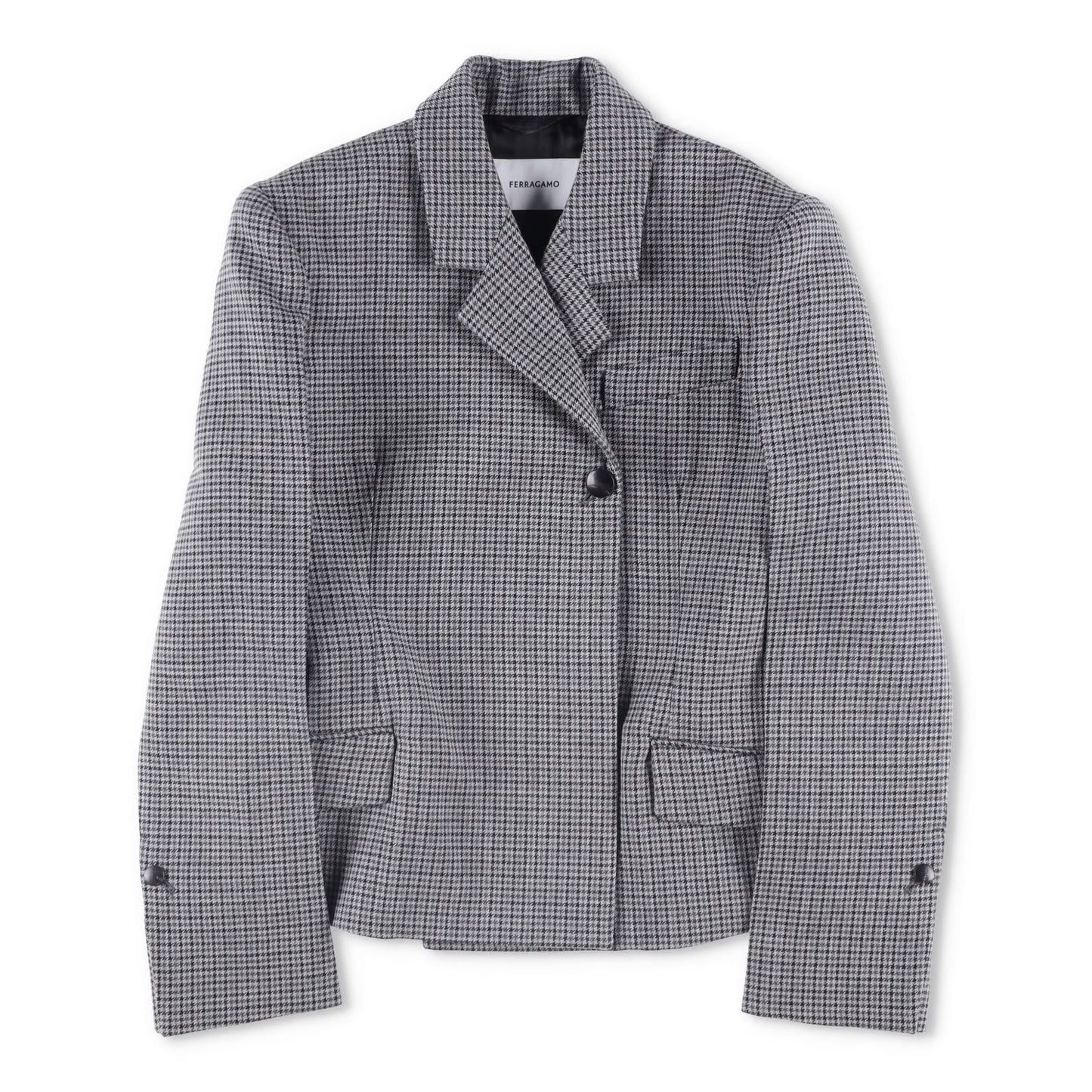 SALVATORE FERRAGAMO Womens Blazer Jacket Collare Pockets Grey 40 RRP 2635
