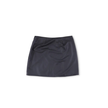 RACIL Womens Misha Mini Skirt Herringbone Wool High Waist Draped Black 4 RRP 420 — View 5