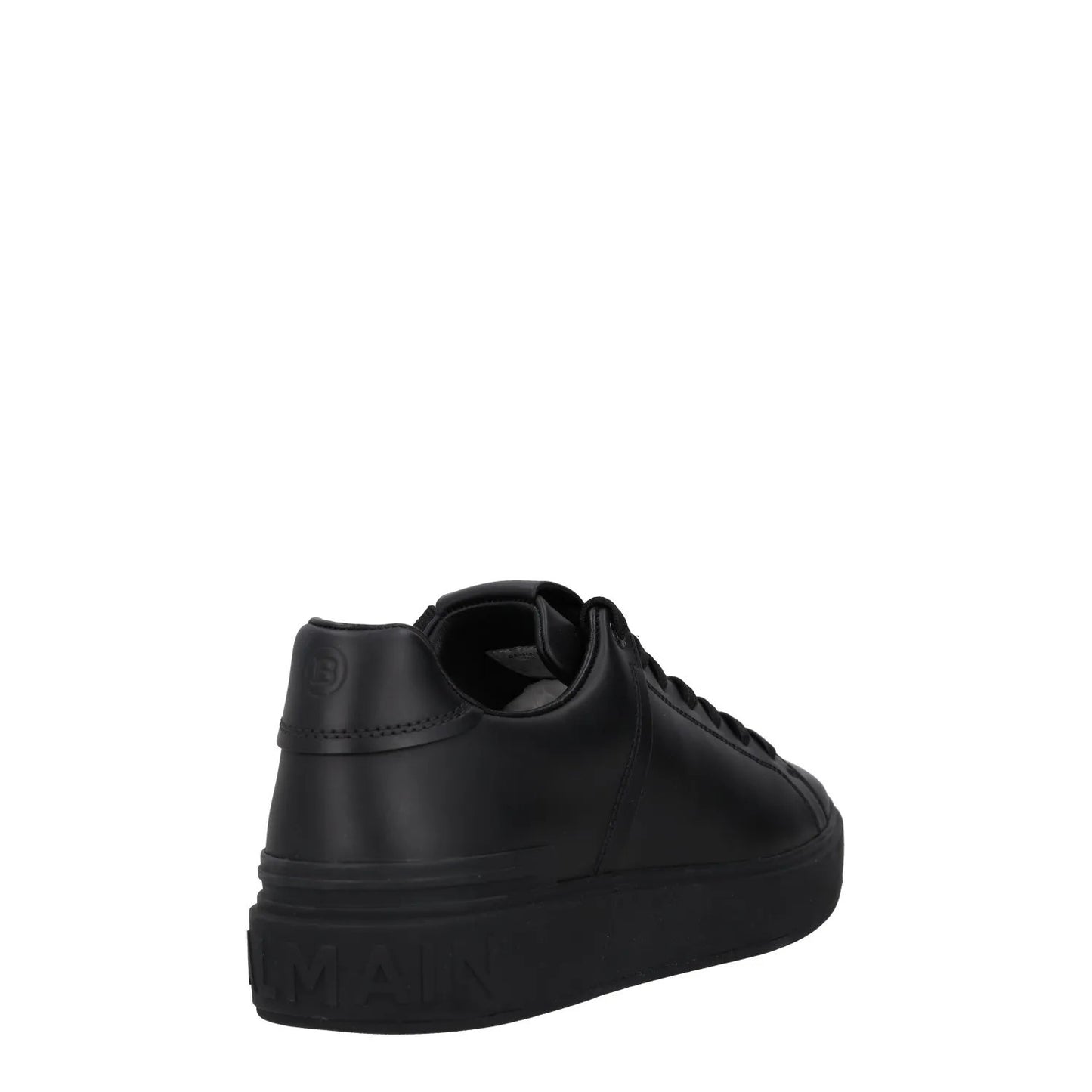 BALMAIN Mens Black Leather Trainers Low Top Lace Up Sneakers UK 7 RRP 450 — View 6