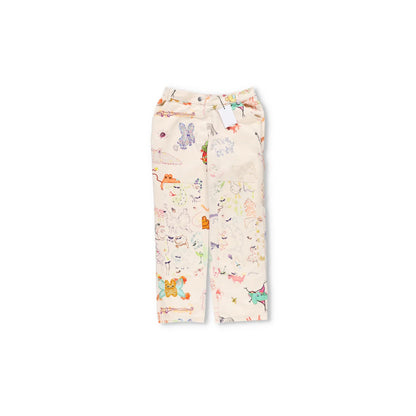 COLLINA STRADA Trousers White Artistic Print Flat Front Cotton Size M RRP 450 — View 5