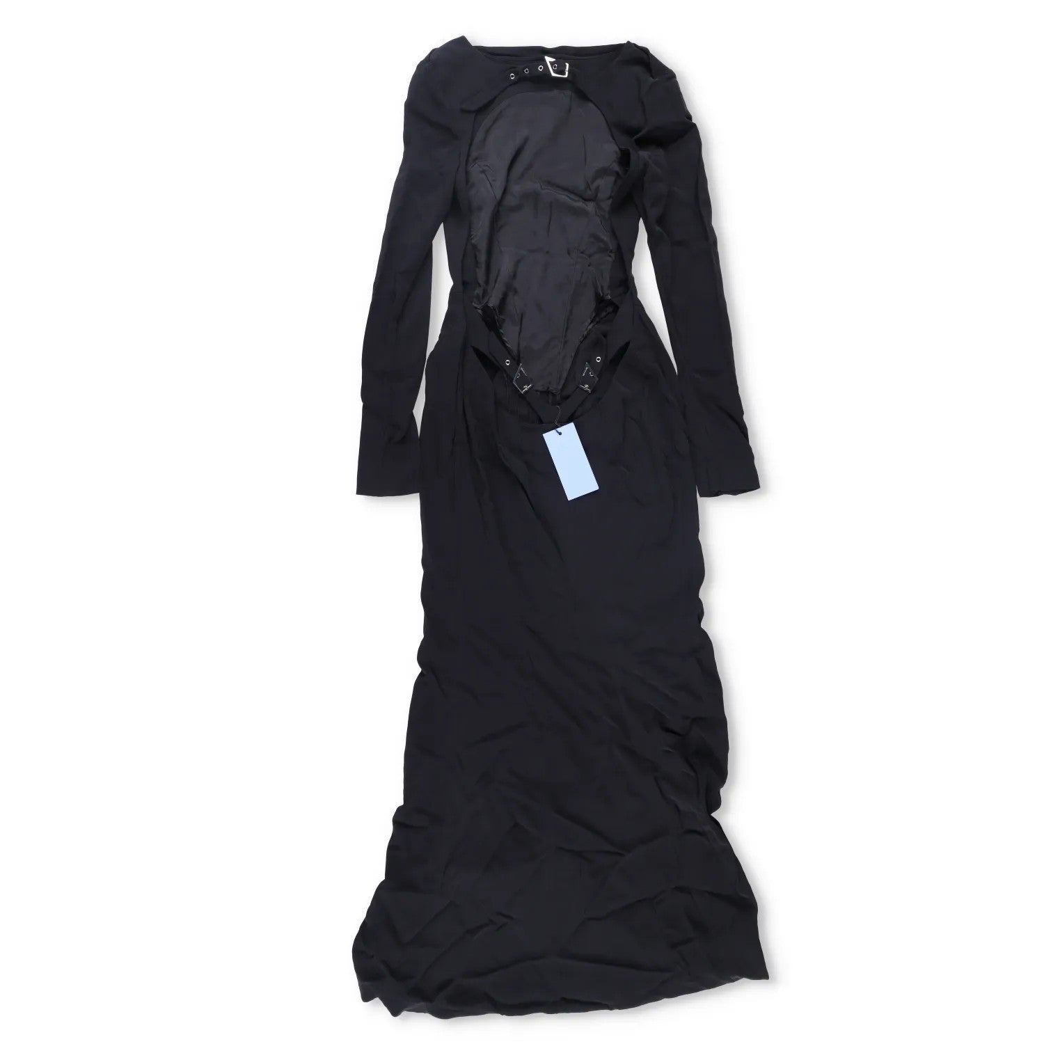 MUGLER Women Long Gown Dress Crew Neck Long Sleeve Black Size 42 RRP 2250 — View 6