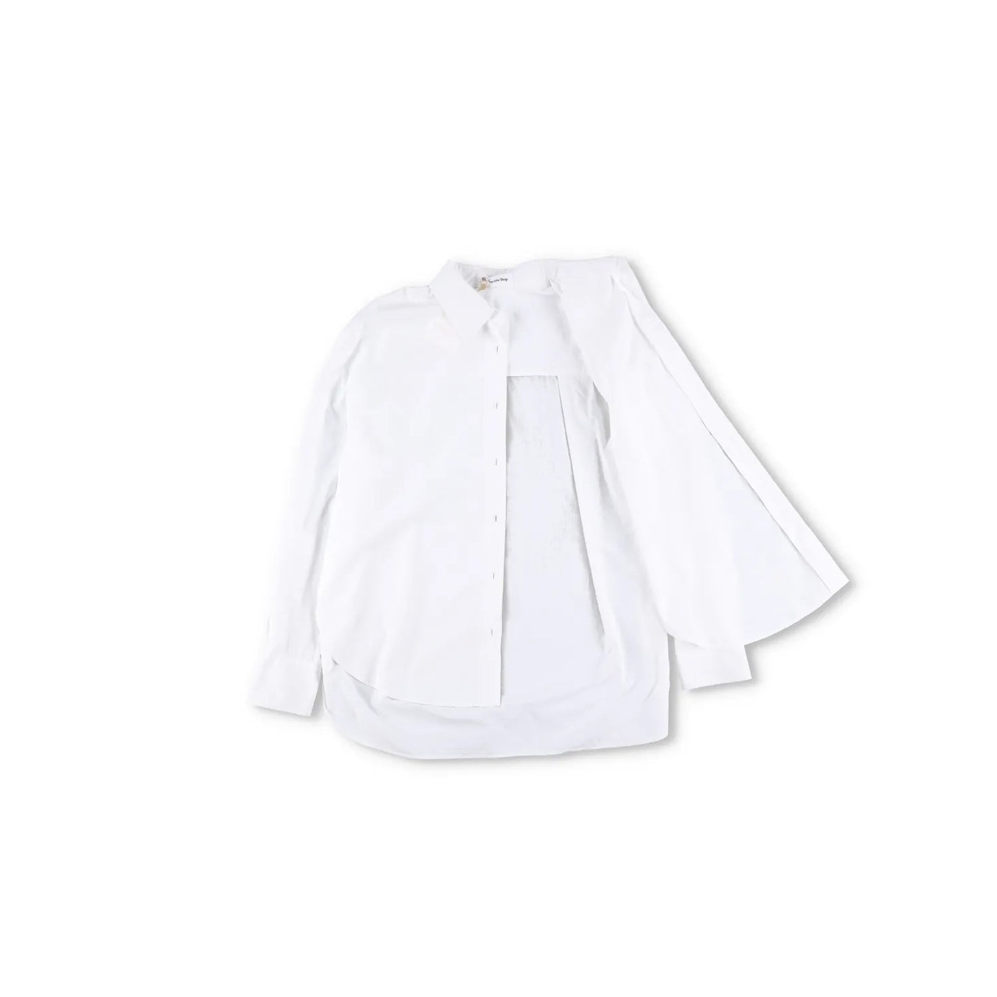 FRANKIE SHOP Women Lui Organic Cotton Button Up Long Sleeve Shirt White L RRP130 — View 6