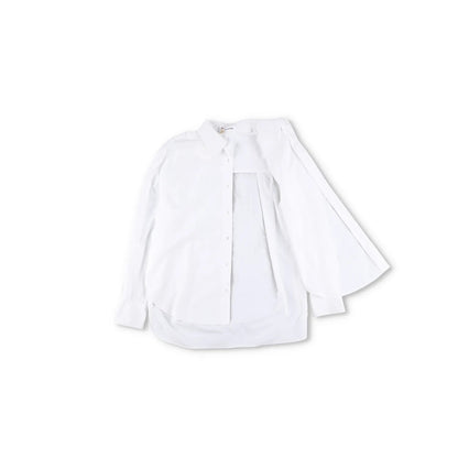 FRANKIE SHOP Women Lui Organic Cotton Button Up Long Sleeve Shirt White L RRP130 — View 6