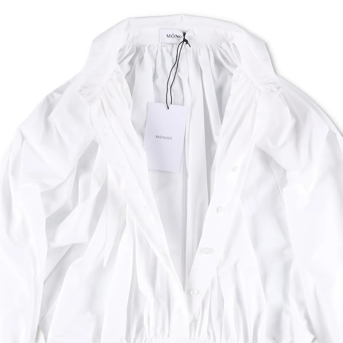 MONOT Womens Long Sleeve Big Lapel Shirt Mini Dress White Collared Size 8 RRP839 — View 5