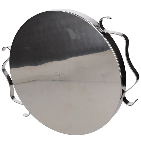 Sophie Lou Jacobsen Squiggle Tray Large Silver Stainless Steel Round OS RRP 155 — View 2