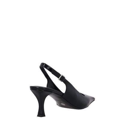 PROENZA SCHOULER Women Kitten Heel Strap Silver Buckle Leather Black EU41 RRP598 — View 6