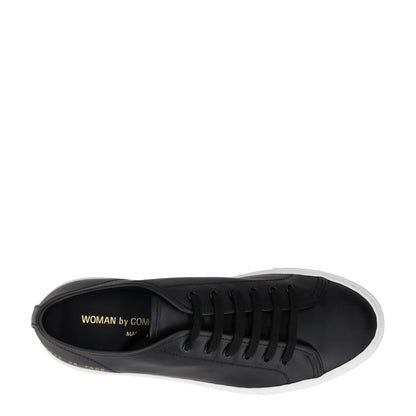 COMMON PROJECTS Womens Trainers Black Leather White Sole Low Top UK 3 RRP 435 — View 7