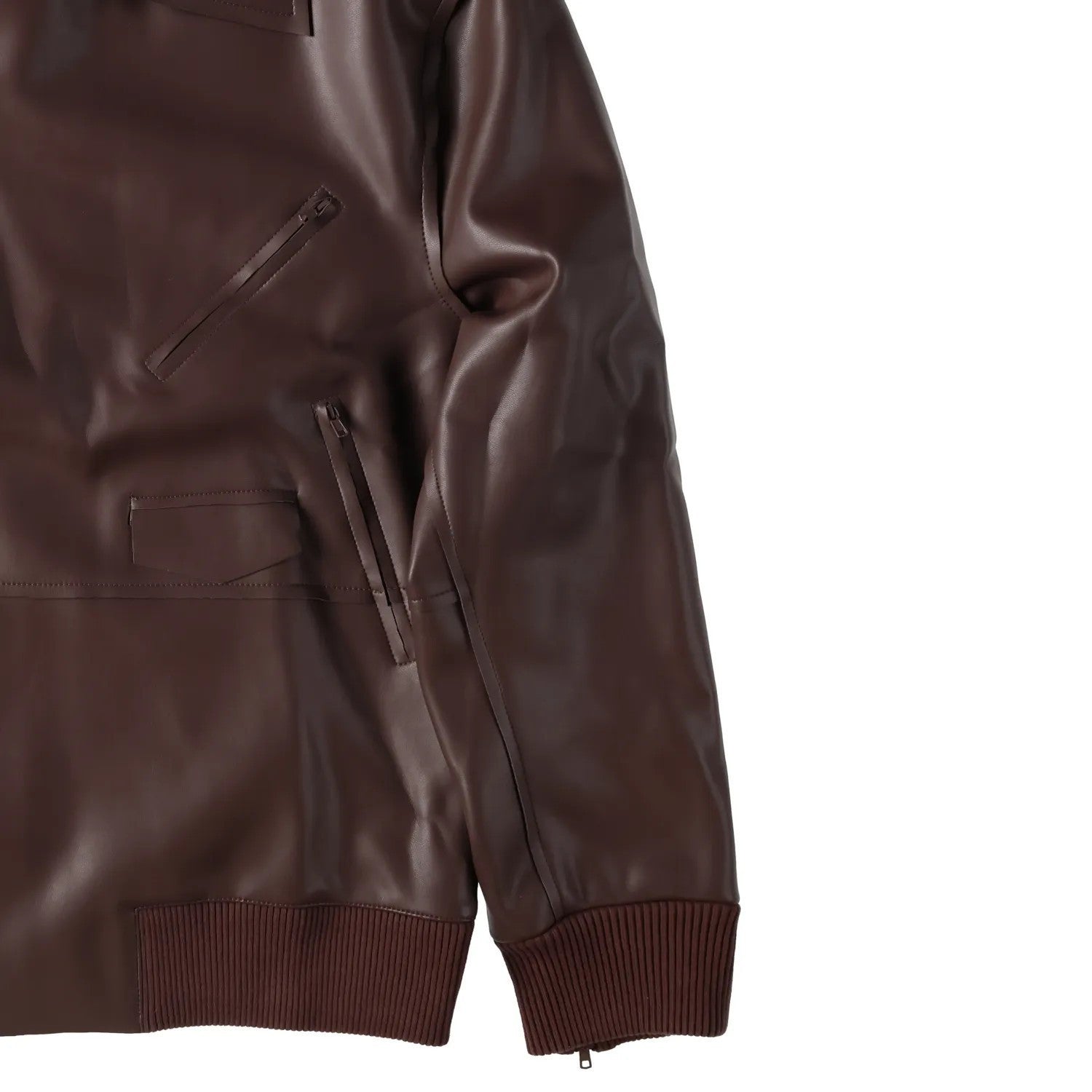 NORMA KAMALI Womens Oversized Moto Jacket Chocolate Core Front Zip M - 38 RRP274 — View 5