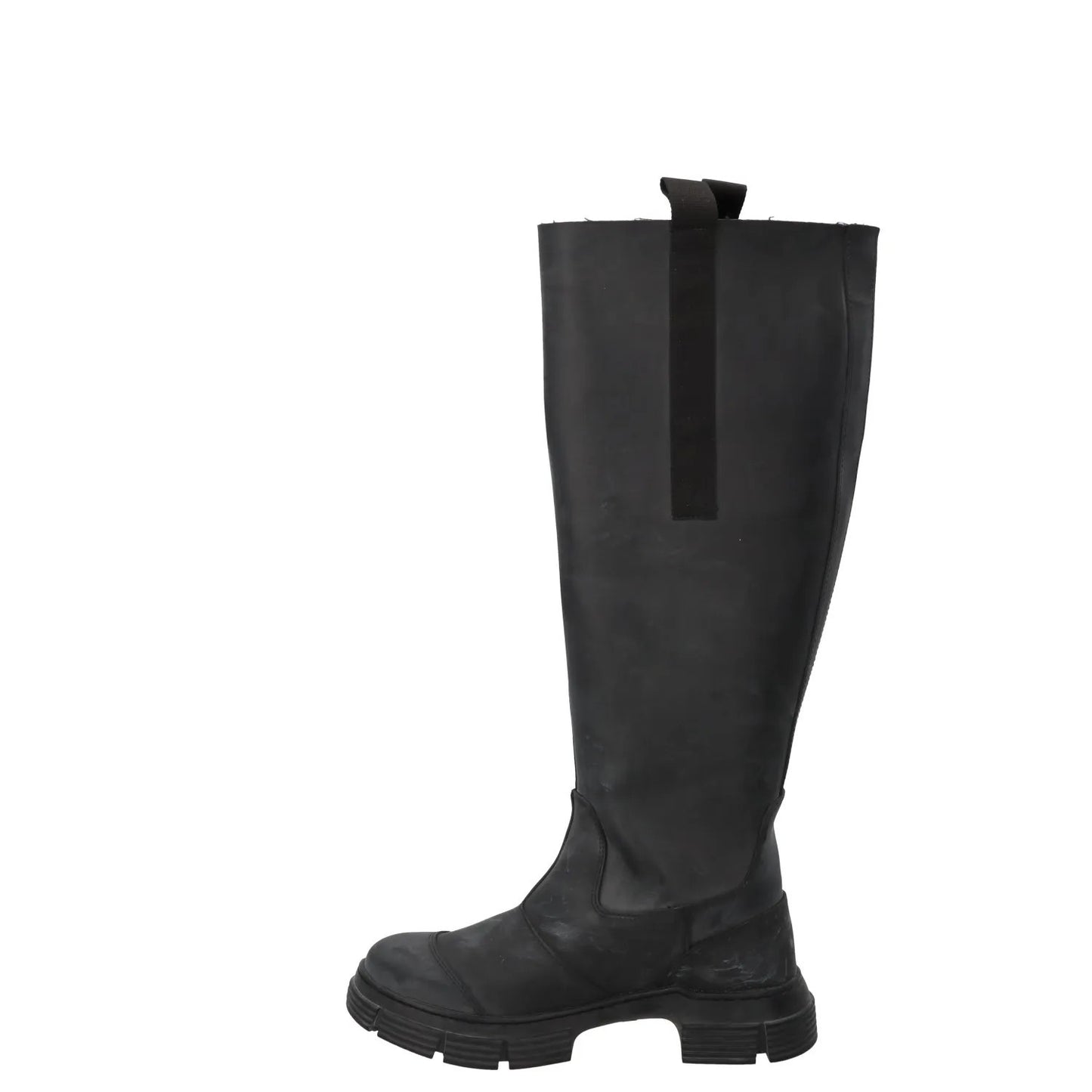 GANNI Womens Round Toe Knee High Boots Leather Rubber Toecap Black UK 5 RRP 445 — View 4