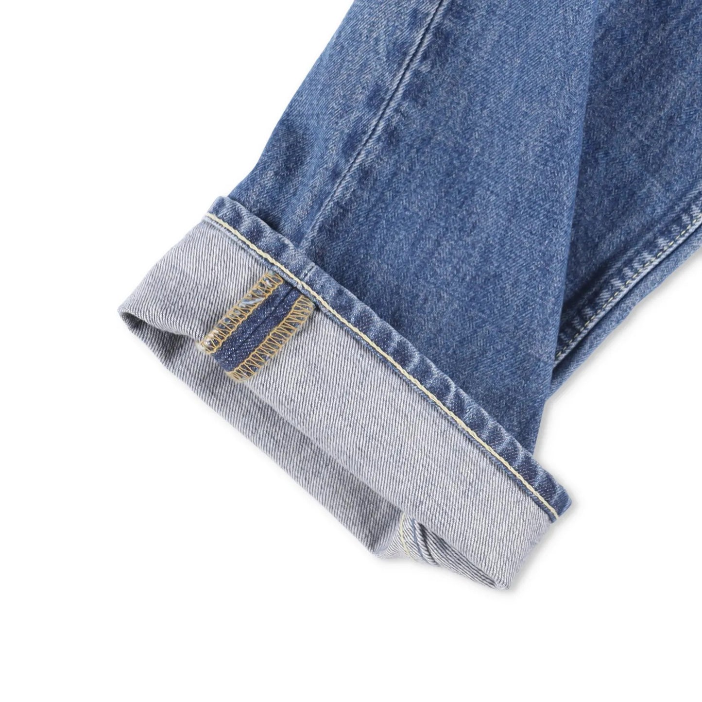 VISVIM Mens Jeans Blue Mid Wash Cotton Front Pacthes Straight Size 34 RRP 1190 — View 9