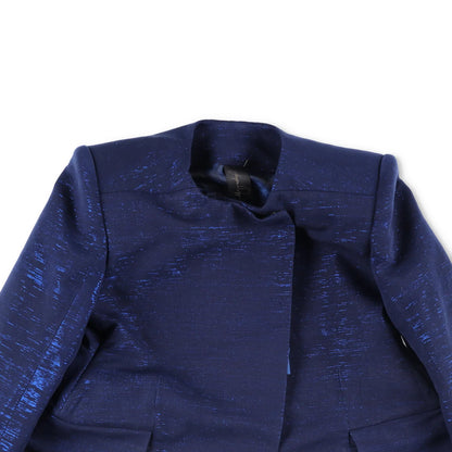 PAPA OPPONG Womens Shika Petiole Kente Blazer Jacket Blue Hook & Eye S RRP 2065 — View 2