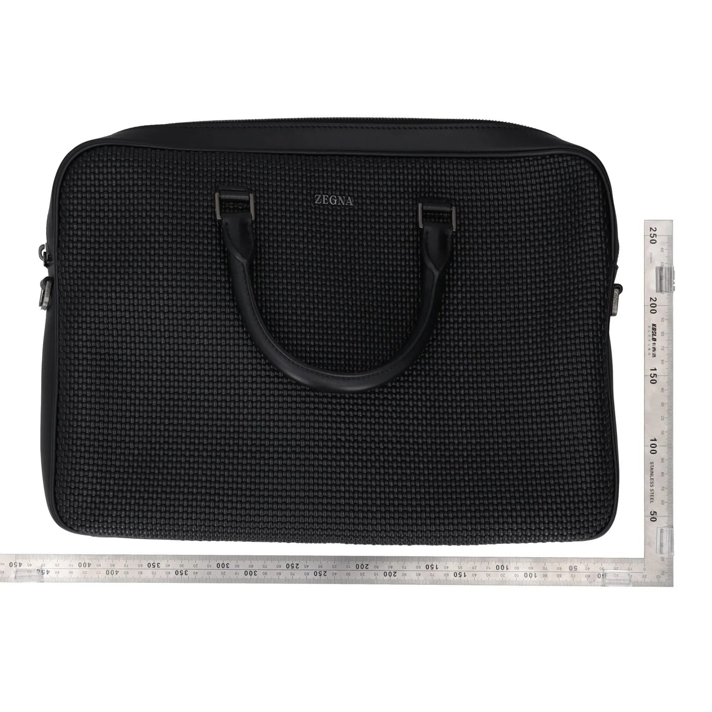 ERMENEGILDO ZEGNA Luxury Tailoring Edgy Laptop Bag Black Briefcase OS RRP 1000 — View 8