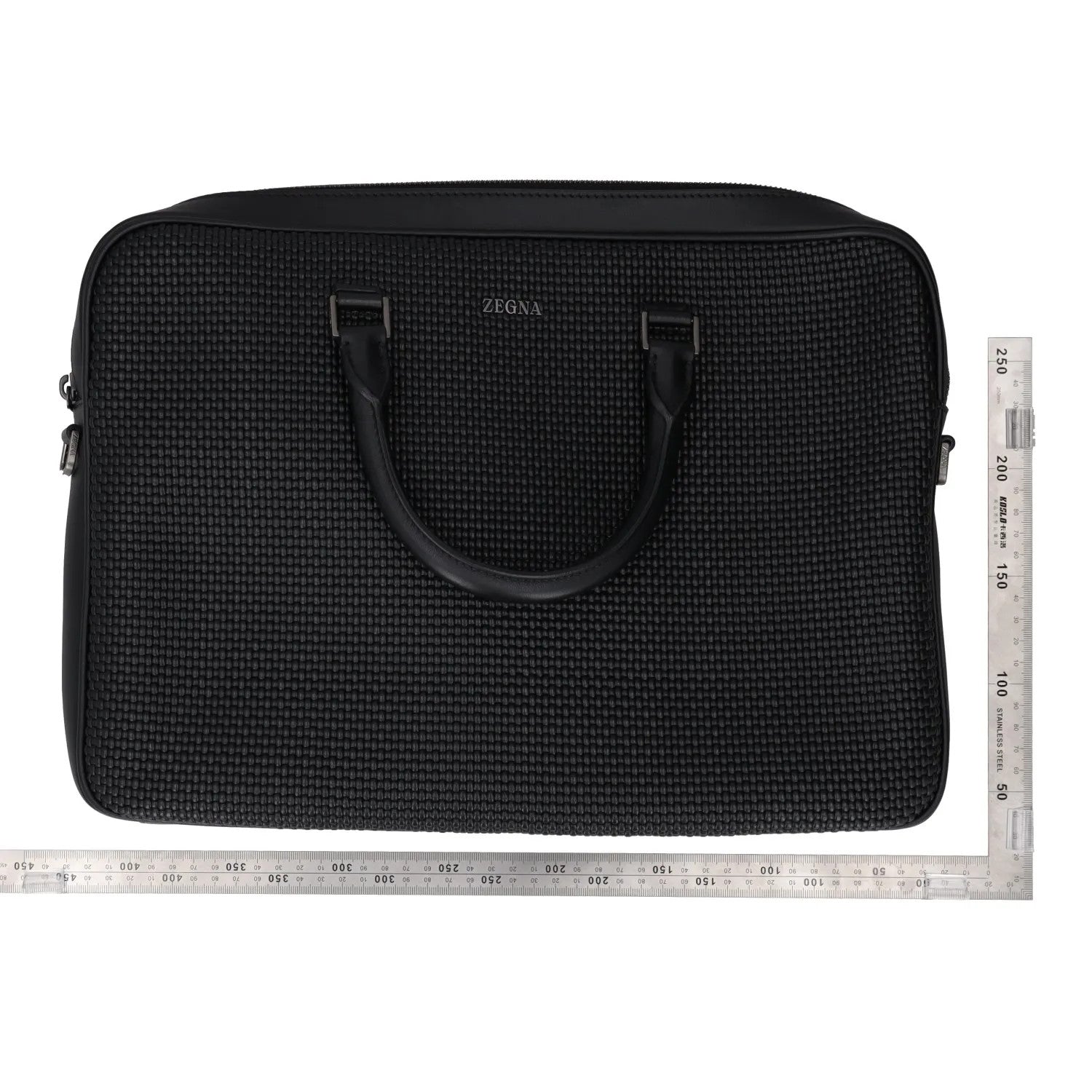 ERMENEGILDO ZEGNA Luxury Tailoring Edgy Laptop Bag Black Briefcase OS RRP 1000 — View 8
