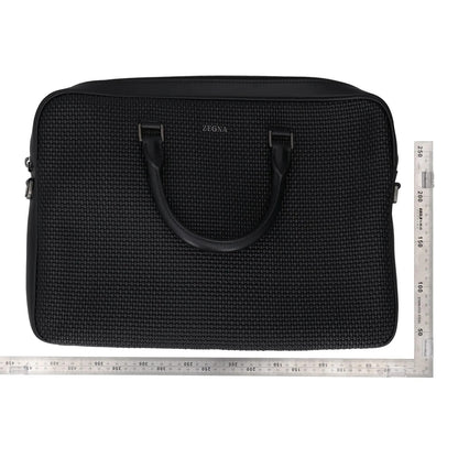 ERMENEGILDO ZEGNA Luxury Tailoring Edgy Laptop Bag Black Briefcase OS RRP 1000 — View 8