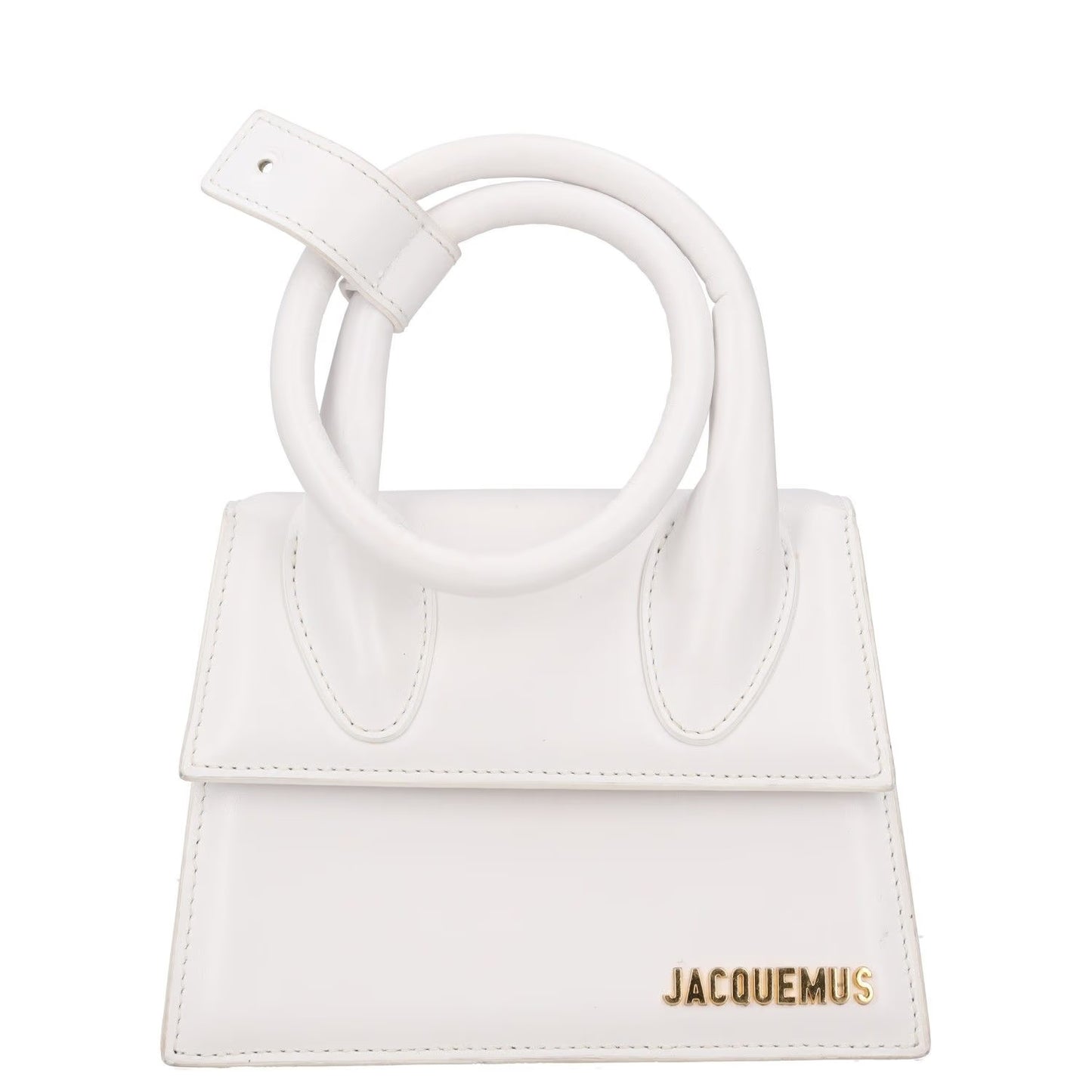 JACQUEMUS Womens Le Chiquito Noeud Leather Tote Bag White One Size RRP 745