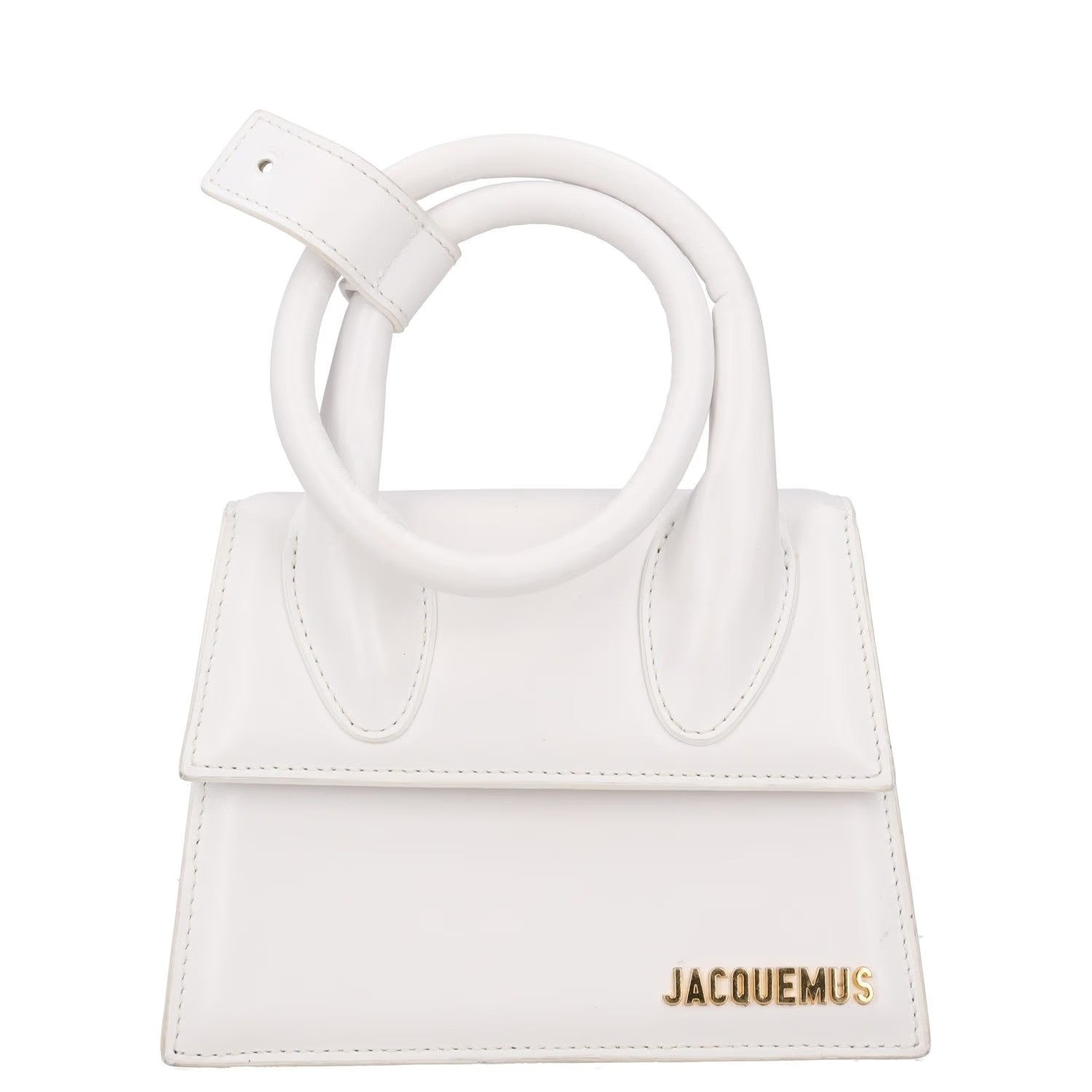 JACQUEMUS Womens Le Chiquito Noeud Leather Tote Bag White One Size RRP 745