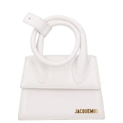 JACQUEMUS Womens Le Chiquito Noeud Leather Tote Bag White One Size RRP 745
