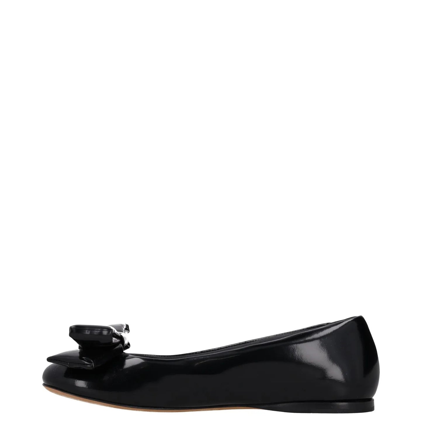 LOEWE Womens Flats Black Patent Leather Bow Detail Slip On Round Toe UK4 RRP 500 — View 4