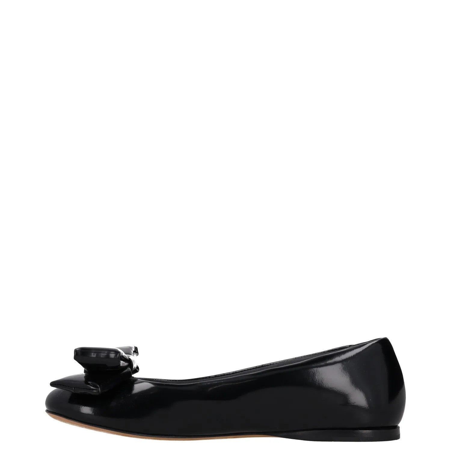 LOEWE Womens Flats Black Patent Leather Bow Detail Slip On Round Toe UK4 RRP 500 — View 4