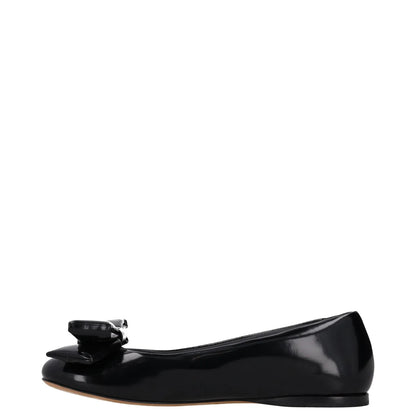 LOEWE Womens Flats Black Patent Leather Bow Detail Slip On Round Toe UK4 RRP 500 — View 4