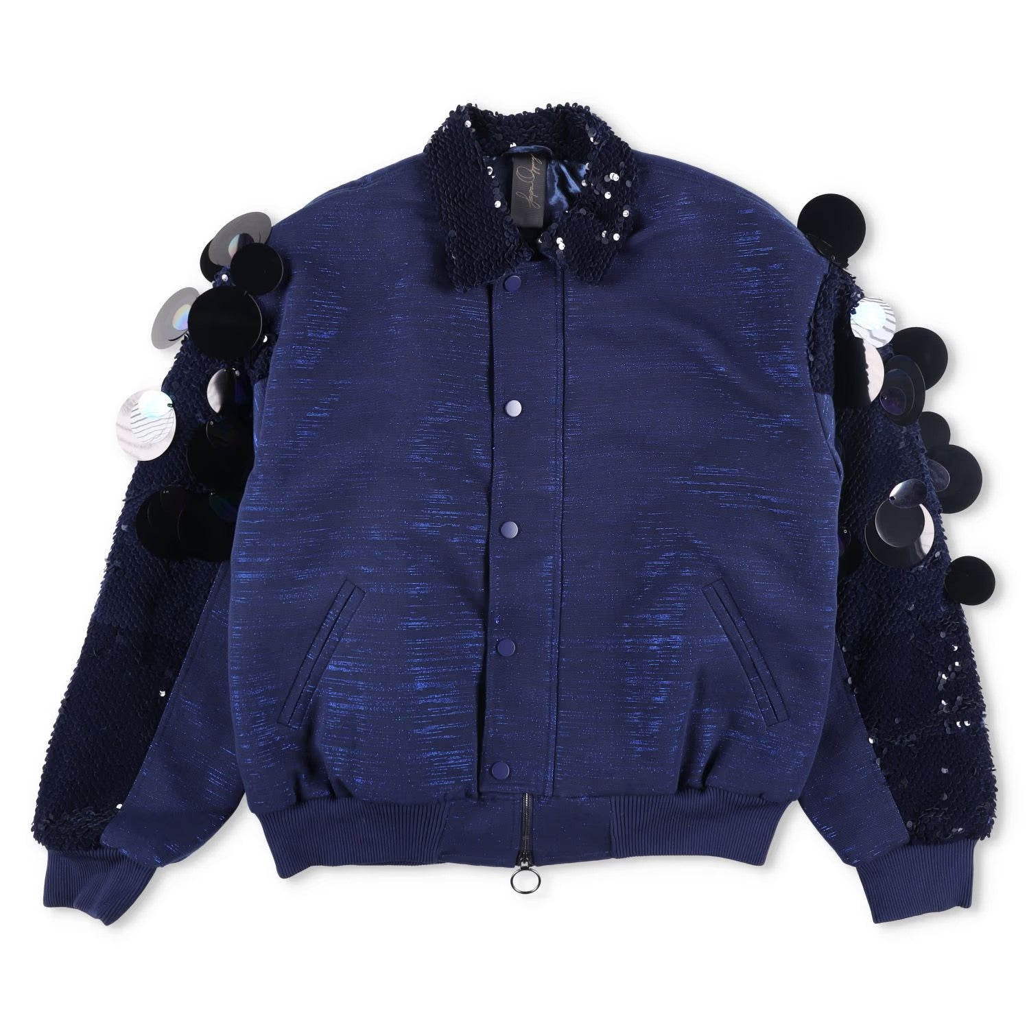 PAPA OPPONG Womens Stella Embellished Kente Bomber Jacket Blue One Size RRP 3245