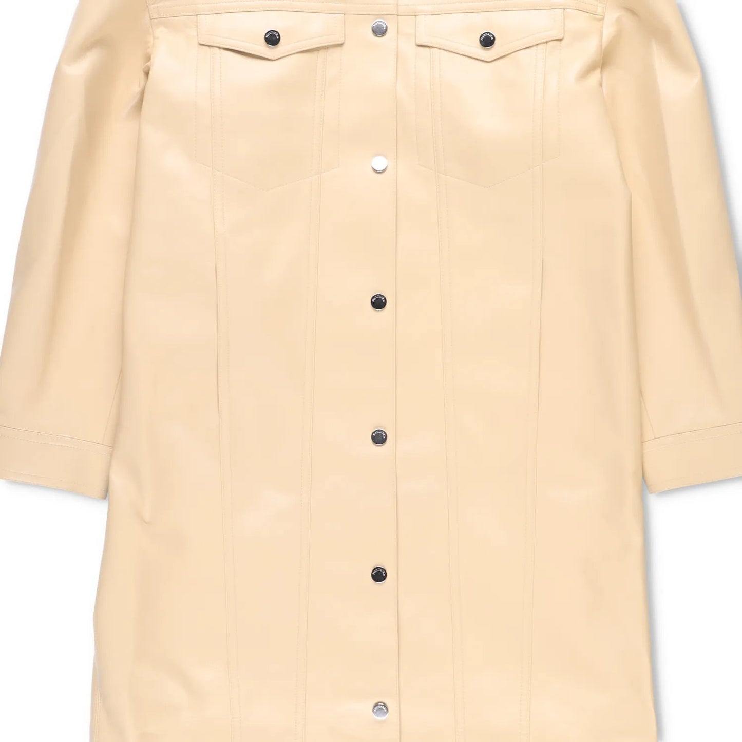 NANUSHKA Women Keano Trench Coat Long Collared Button Up Leather Beige M RRP1475 — View 4