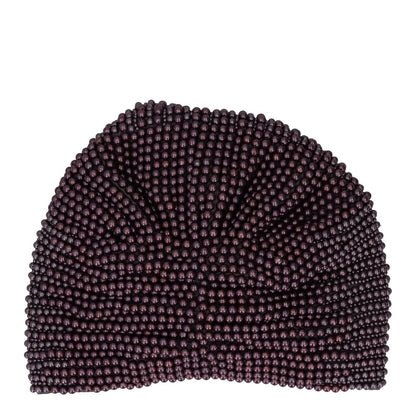 MARY JANE CLAVEROL Womens Turban Hat Purple Beaded Elastic One Size RRP 355 — View 2