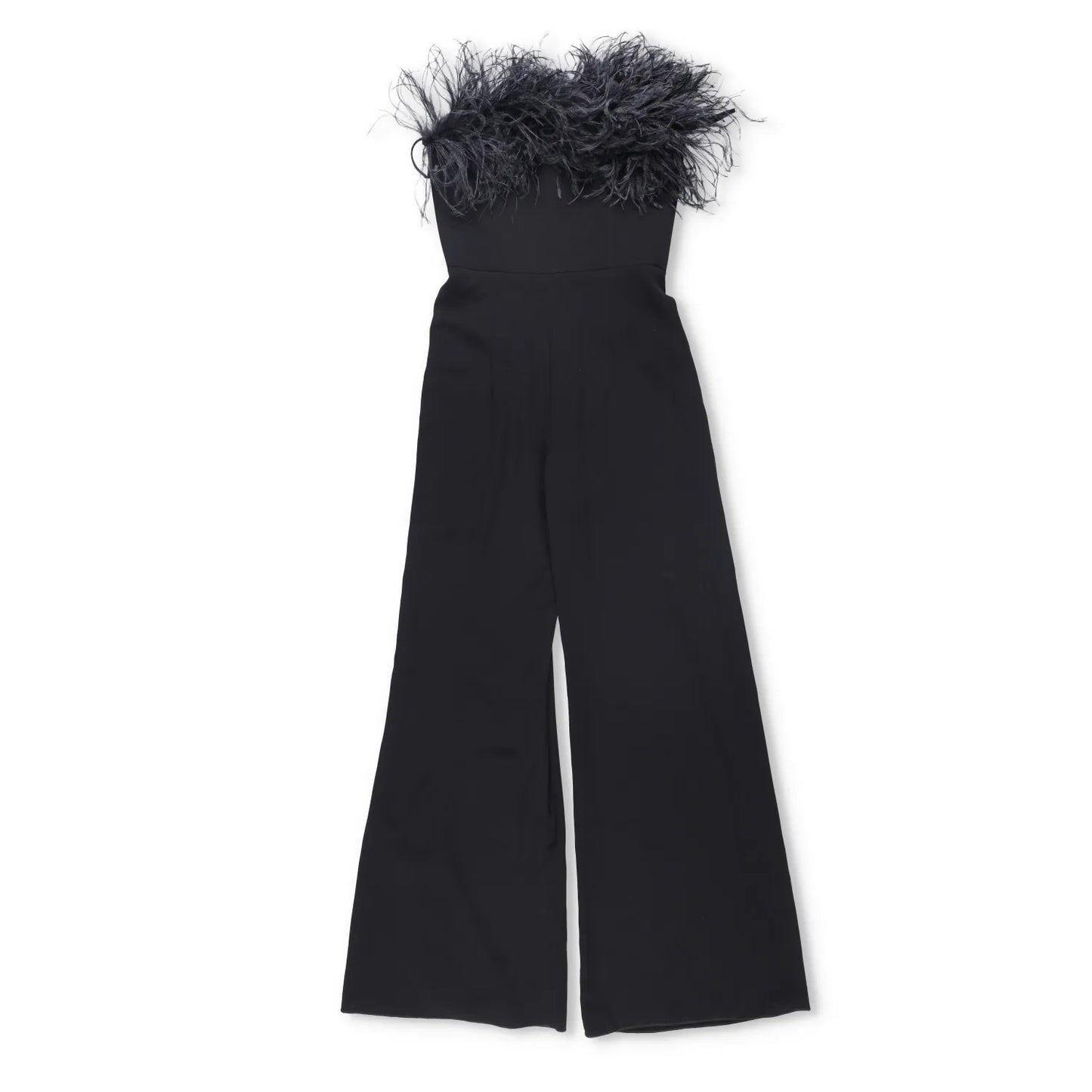 16ARLINGTON Womens Taree Strapless Jumpsuit with Feather Trim Black 8 RRP 990 — View 3