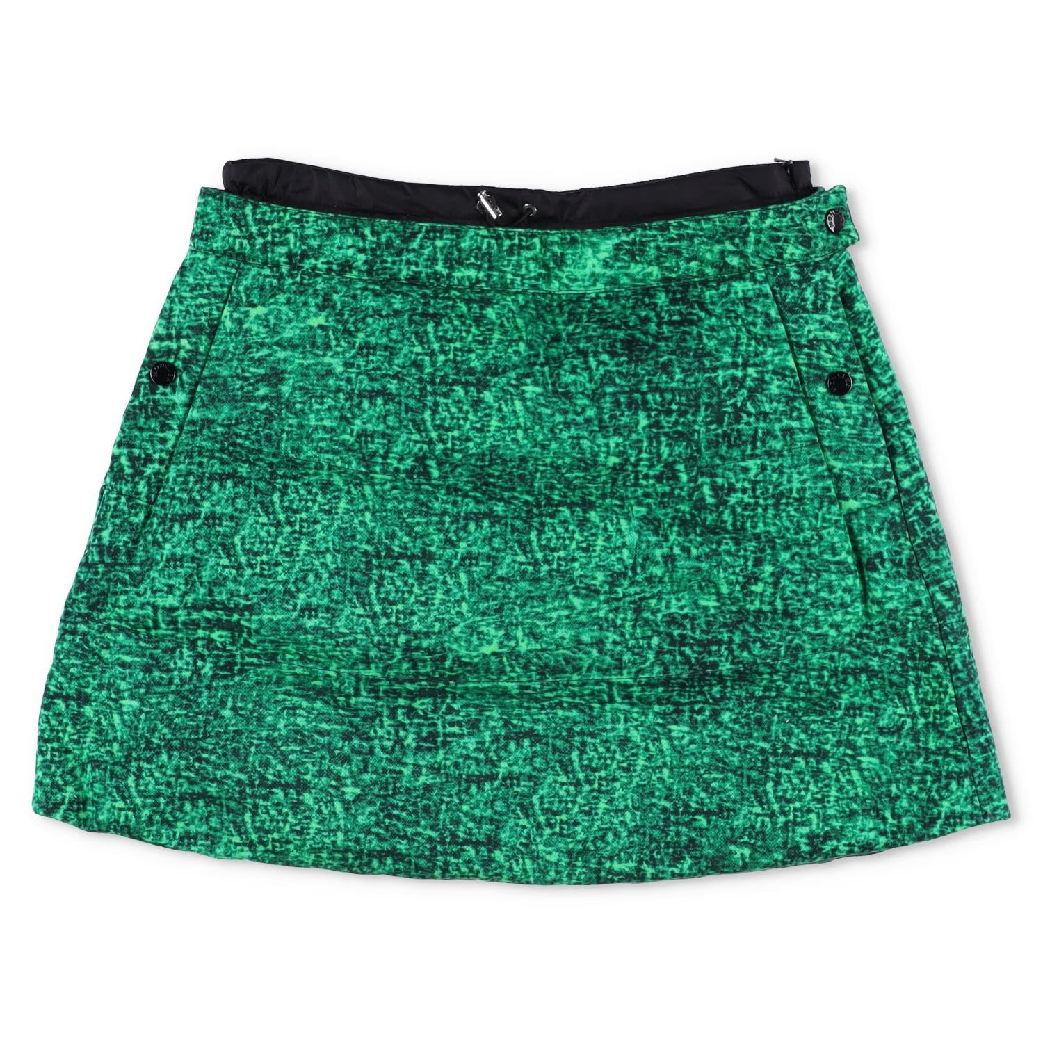 MONCLER GENIUS X JWA Womens Mini Skirt A-Line Green Button Short Size 42 RRP 495