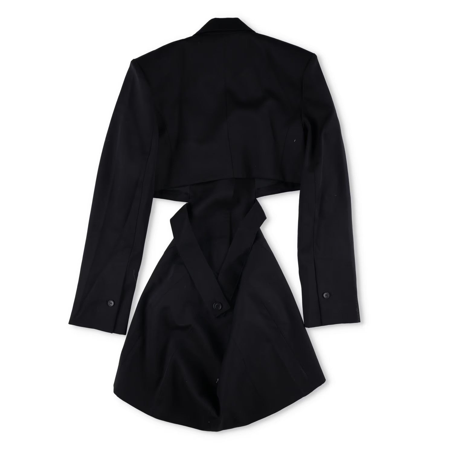JACQUEMUS Womens La Robe Bari Long Sleeve Side C/O Mini Dress Black 40 RRP 830 — View 5