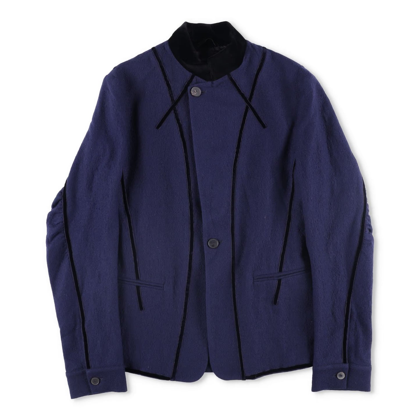 HAIDER ACKERMANN Mens Jacket Blue Fleece Wool Blend Button Closure RRP 1750