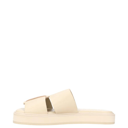 ST AGNI Womens Sliders Beige Leather Flat Open Toe 2 Straps EU 36 RRP 175 — View 3