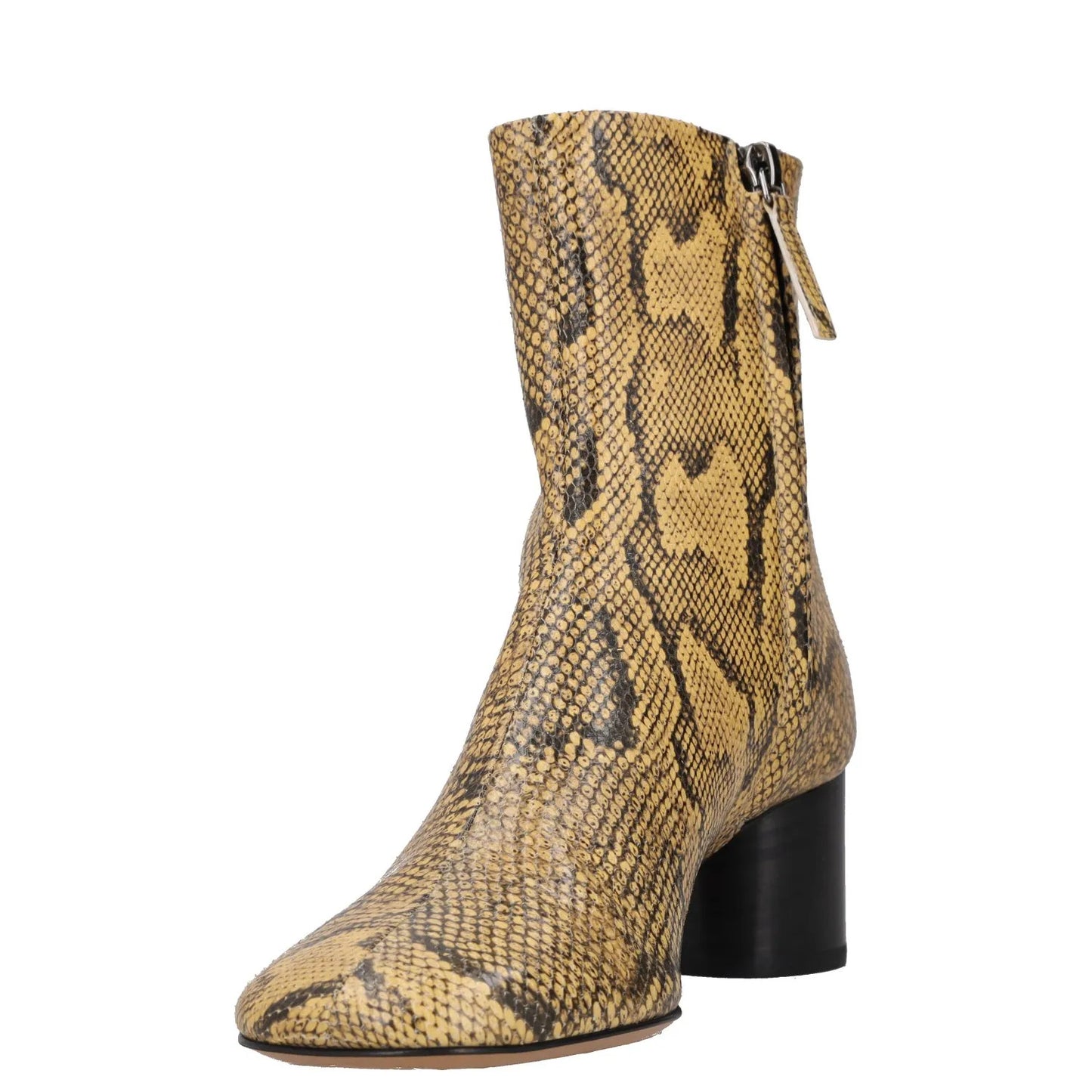 ISABEL MARANT Women Laeden Mid Heel Ankle Boots Printed Leather Beige 35 RRP 790 — View 3