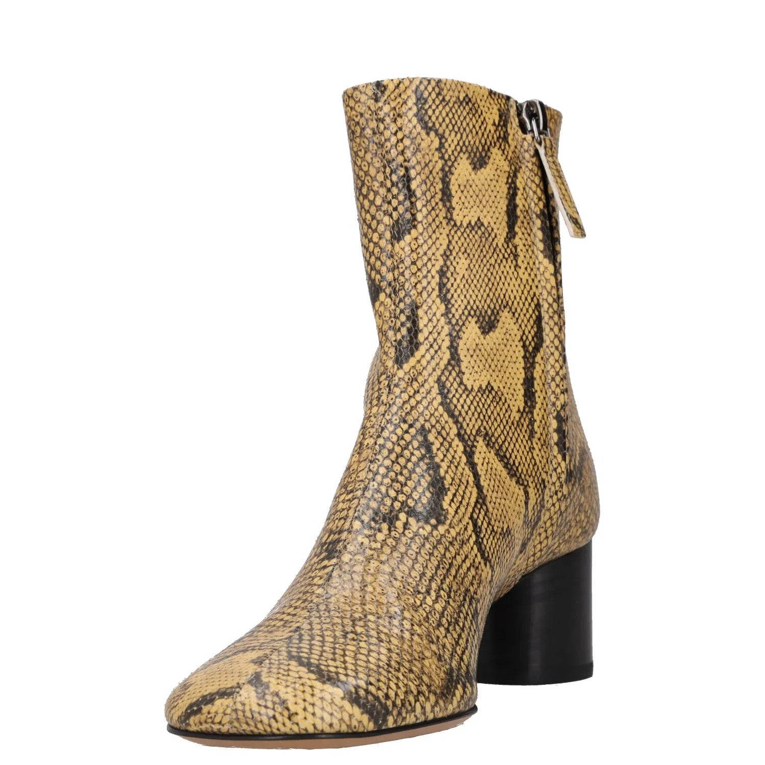 ISABEL MARANT Women Laeden Mid Heel Ankle Boots Printed Leather Beige 35 RRP 790 — View 3