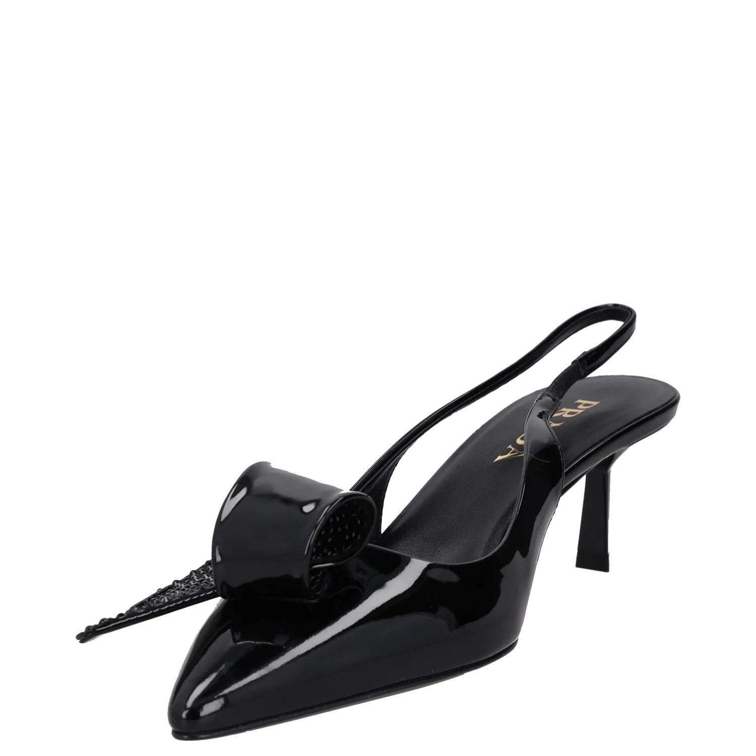 PRADA Womens Modellerie Torchon 55 Mid Heel Point Toe Pumps Black UK6 RRP 1320 — View 3
