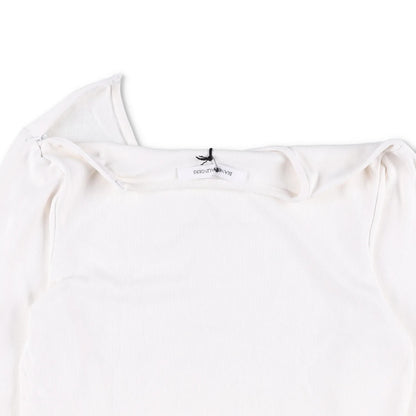 BIANCA SAUNDERS Mens Jumper Knit Y Neck Long Sleeve White Size M RRP 320 — View 7