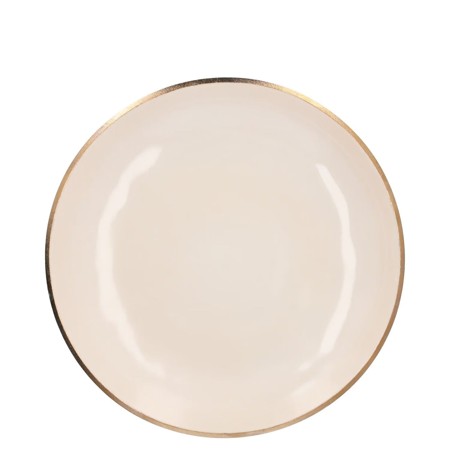 NOSSE Plate White Ceramic White Gold Round Smooth 28cm Diameter RRP 40