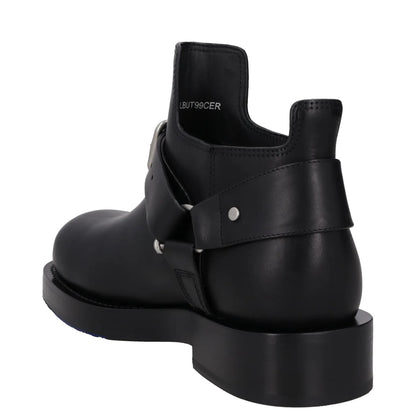 BURBERRY Mens Saddle Mini Ankle Boot Black Leather Buckle Round Toe UK7 RRP 1390 — View 5