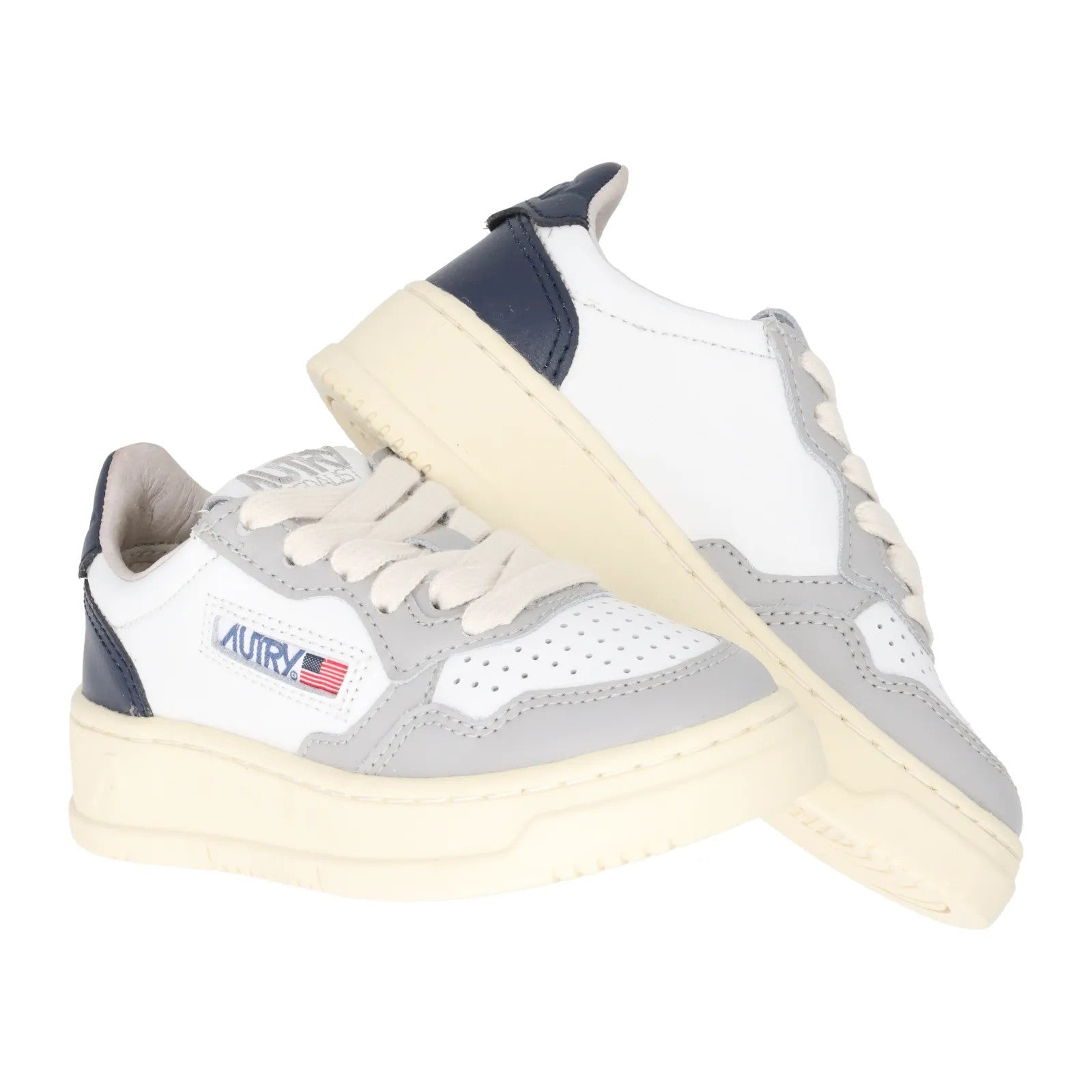 AUTRY Unisex Kids Medalist Trainers Leather Low Top White Comb EU 33 RRP 165 — View 8