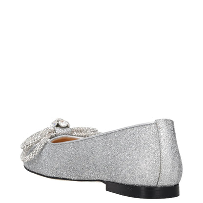MACH & MACH Women Flats Silver Synthetic Bow Detail Slip On Round Toe UK6 RRP500 — View 5