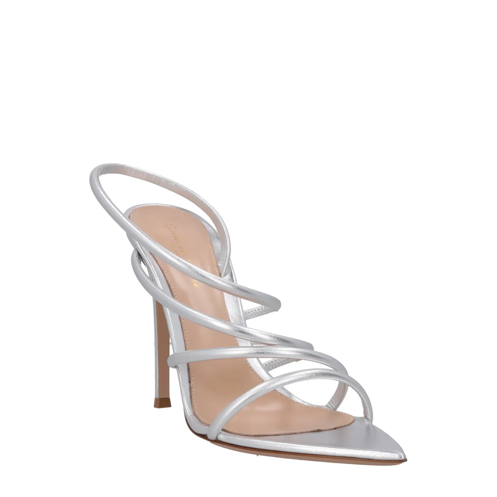 GIANVITO ROSSI Women Ettie 105 Strappy Sandal Silver Slip On Stiletto UK7 RRP756 — View 2