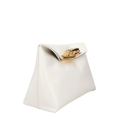 ALEXANDER MCQUEEN Womens Clutch Bag White Leather Gold Hardware Size M RRP 1900 — View 6